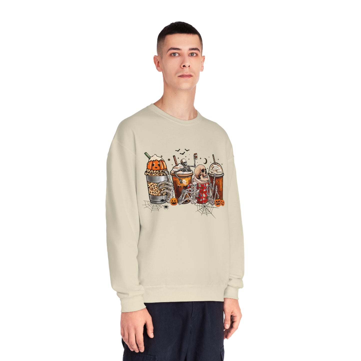 Pumpkin Skull Coffee Cups sweatshirt