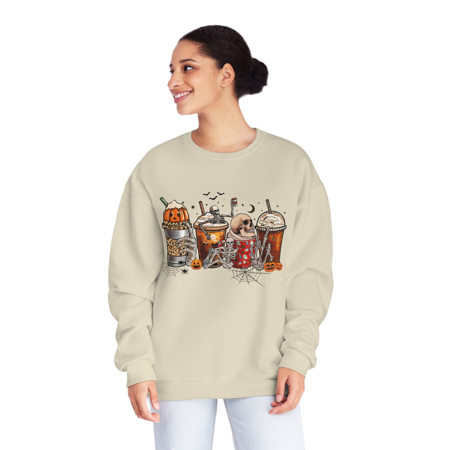 Pumpkin Skull Coffee Cups sweatshirt