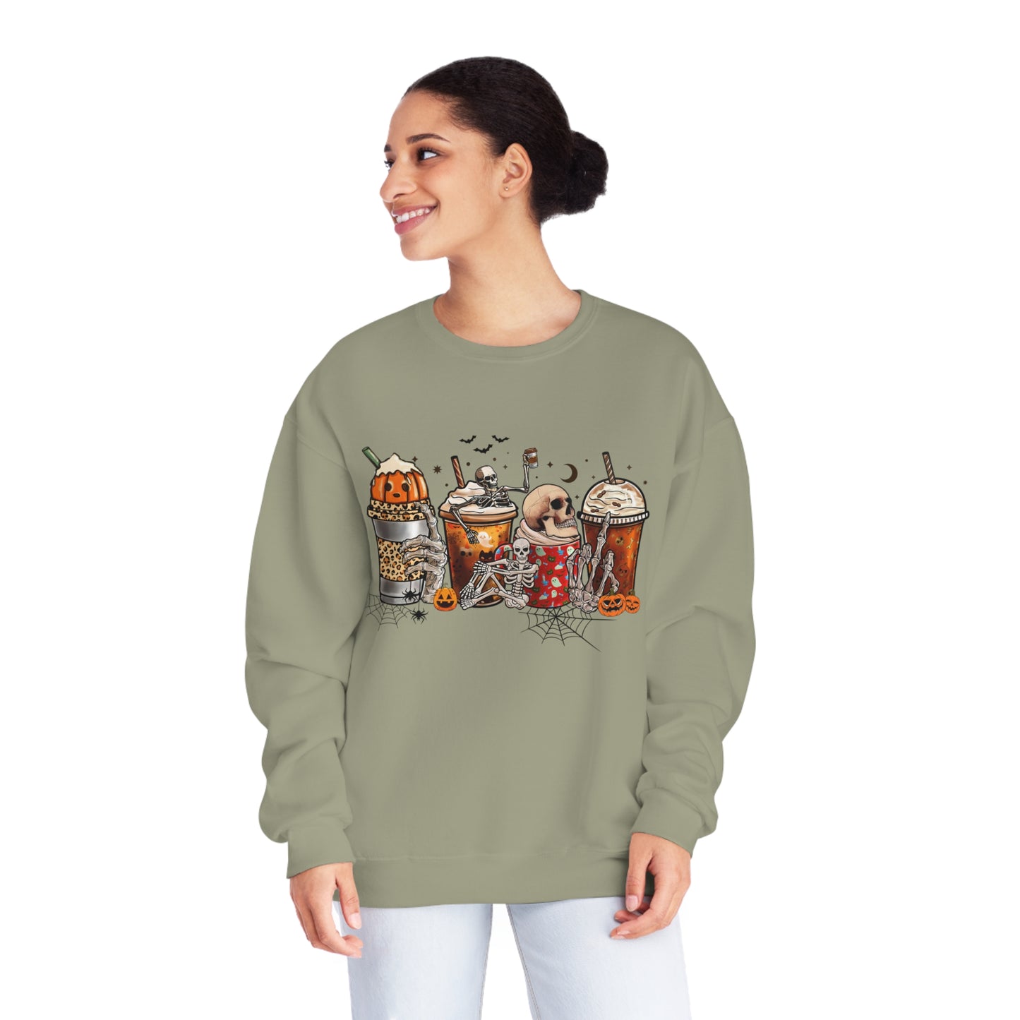 Pumpkin Skull Coffee Cups sweatshirt