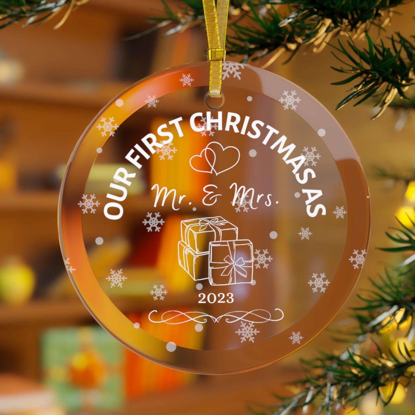 First Christmas as Mr. & Mrs. | Glass Ornament