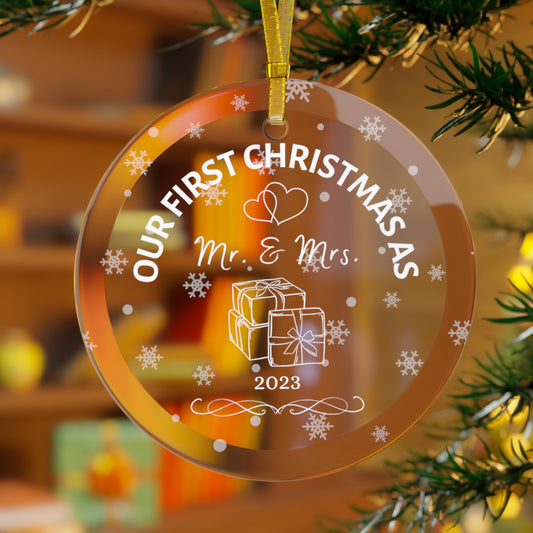 First Christmas as Mr. & Mrs. | Glass Ornament