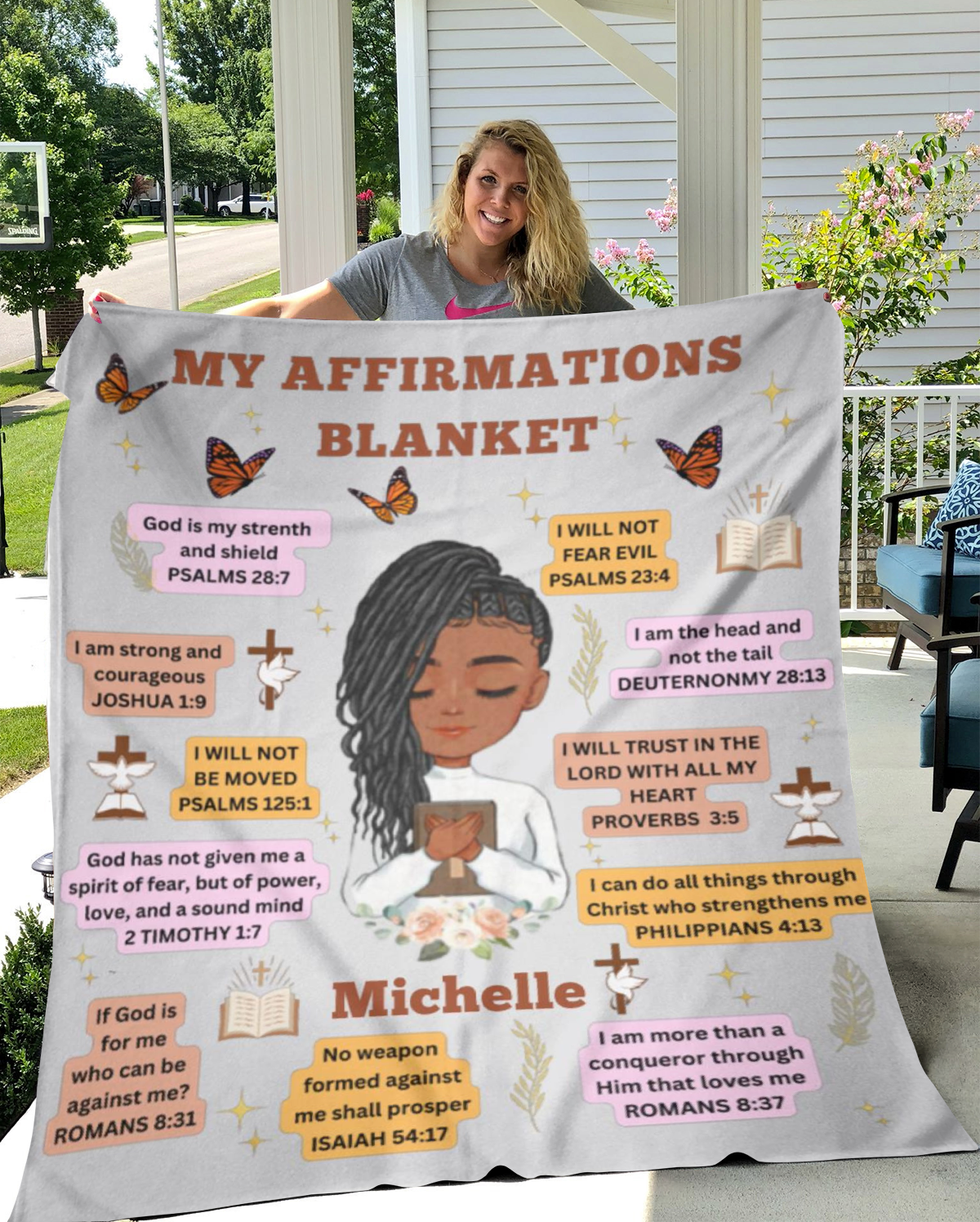 Christian Bible Verses Affirmation | Personalized Blanket 50x60