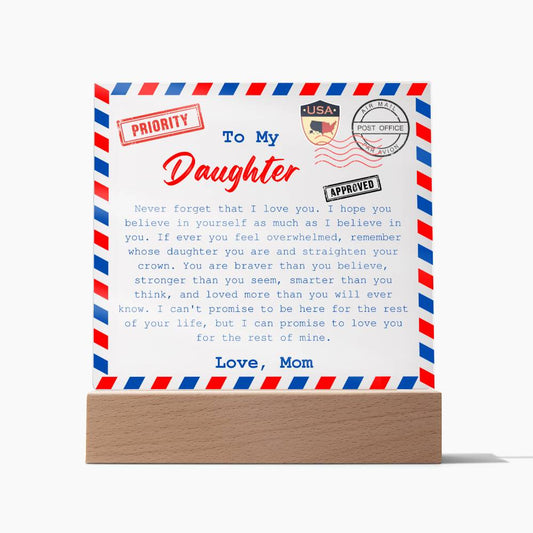 To My Daughter Plaque | Love, Mom