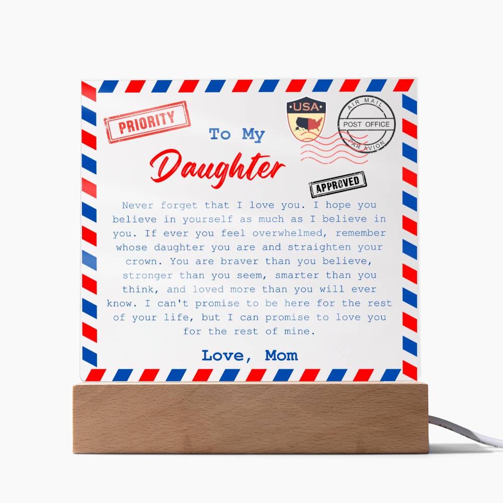 To My Daughter Plaque | Love, Mom