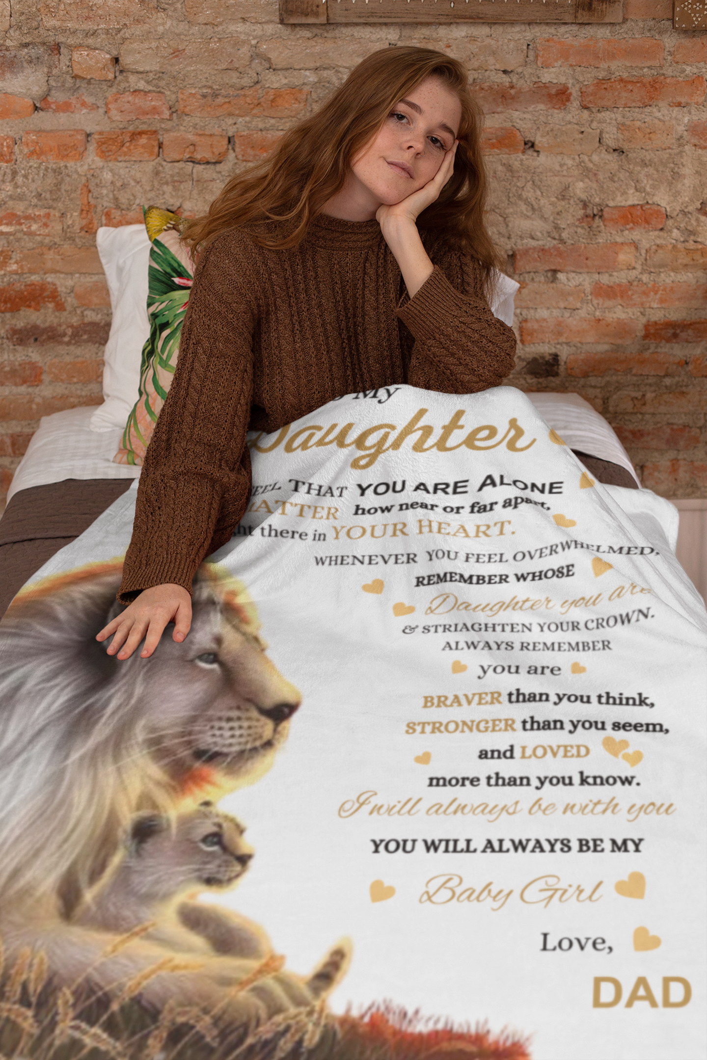 Lion and Cub Fleece Blanket 50x60